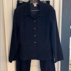 Navy blue pant suit it’s silver buttons
